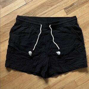 Old Navy Women's Black Cotton Gauze High Waist Drawstring Shorts